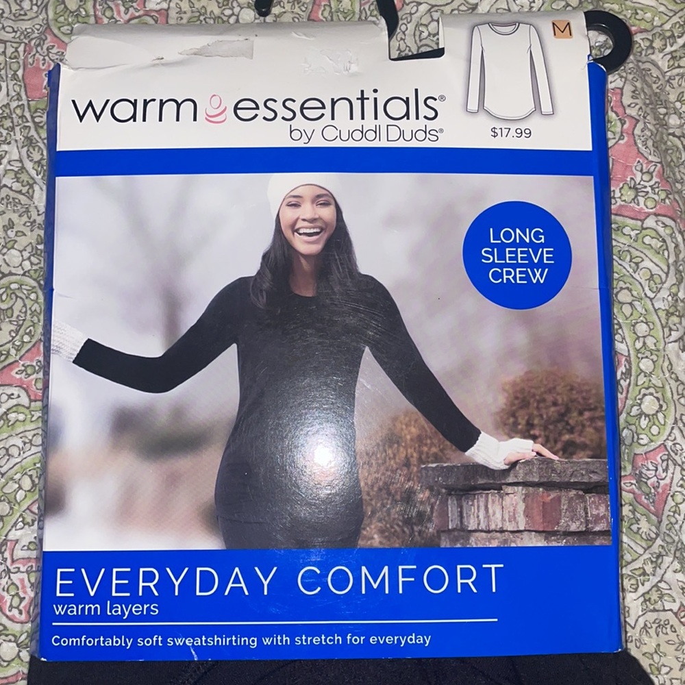 BNWT Warm Essentials by Cuddl Duds long sleeved, crew, layering top & sz. M - Picture 2 of 5